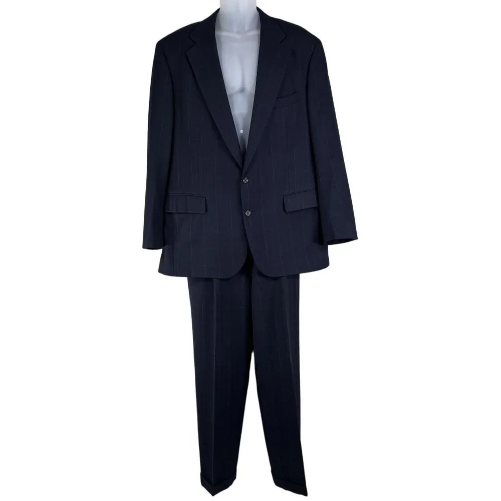 Polo University Club Ralph Lauren Mens 42L 40x Wool Suit Windowpane Quiet Luxury